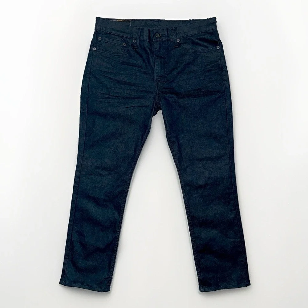 Levi's 511 Slim Fit Jeans Black Indigo Dark Wash Mens 34x30 Stretch Taper Denim